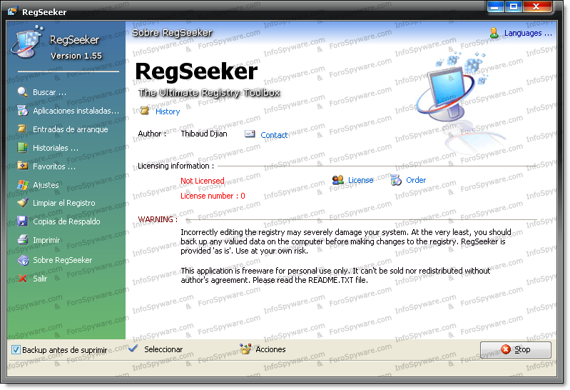 Ampliar imagen de RegSeeker 1.55 RegSeeker 1.55