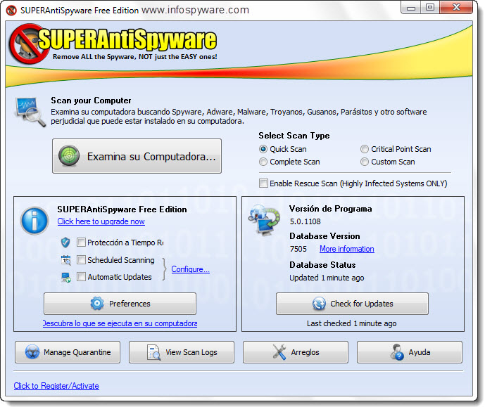 Ampliar imagen de SUPERAntiSpyware Free 4.42.1 SUPERAntiSpyware Free 4.42.1