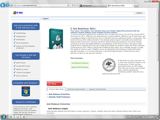 E-Set Antivirus 2011 Web