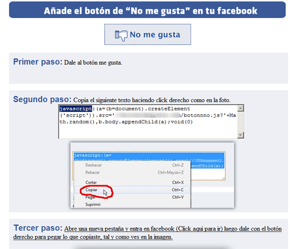 Botón ‘No me gusta’ en Facebook